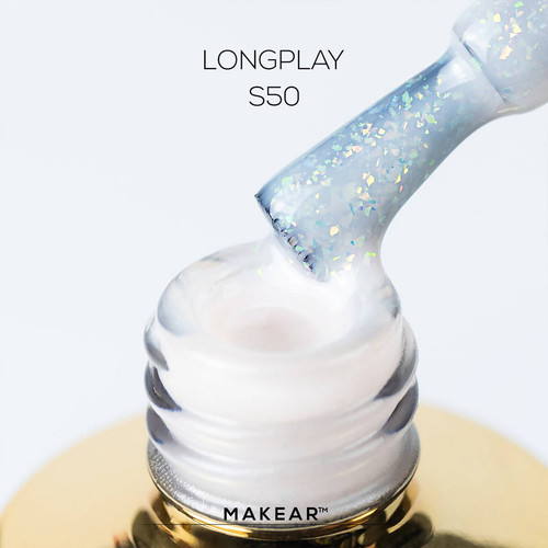 Гель-лак MAKEAR Diamond S50 молочный с блестками 8 мл - Фото №2