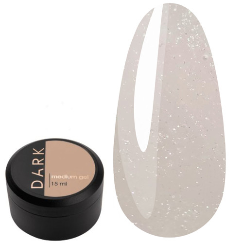 Gel for extensions DARK Medium Gel №43 milky beige with glitter 15 ml - Фото №1