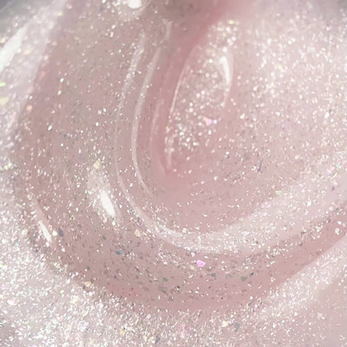 Gel for extensions DARK Medium Gel №44 soft pink with glitter 15 ml - Фото №2