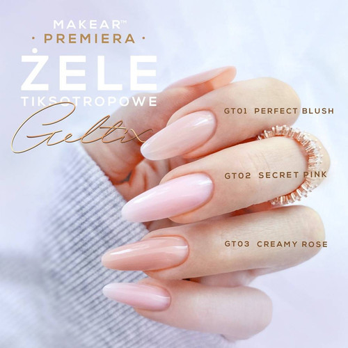 Gel for extensions MAKEAR Geltix GT01 Perfect Blush 15 ml - Фото №4