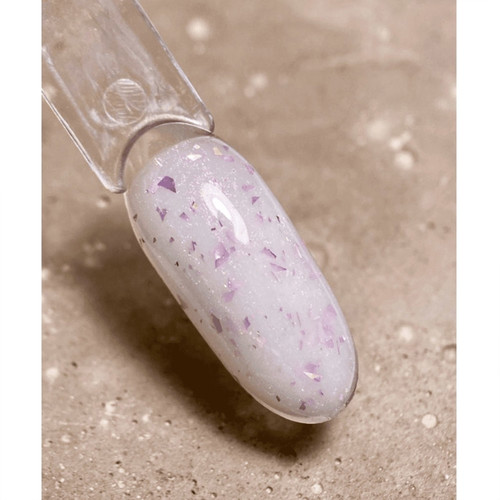 Gel for extensions DARK Medium Potal Gel №02 milky with purple leaf 15 ml - Фото №2
