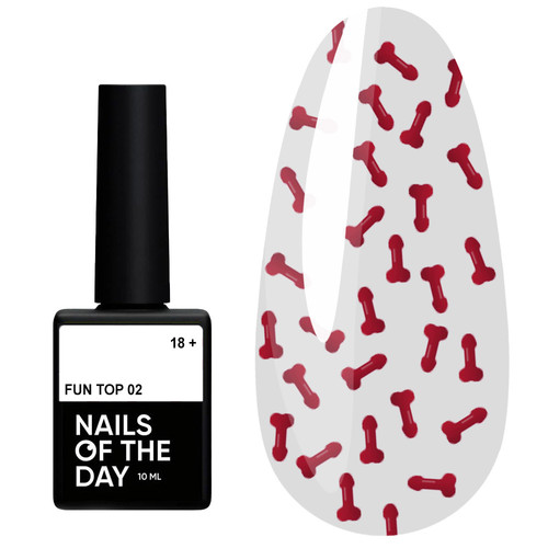 Топ для ногтей NAILSOFTHEDAY Fun! 02 красный 10 мл - Фото №1
