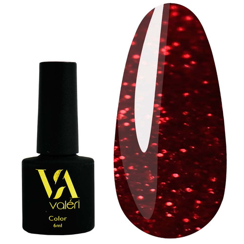 Гель-лак VALERI Color №015 винно-бордовый с микроблеском 6 мл (VA15) - Фото №1