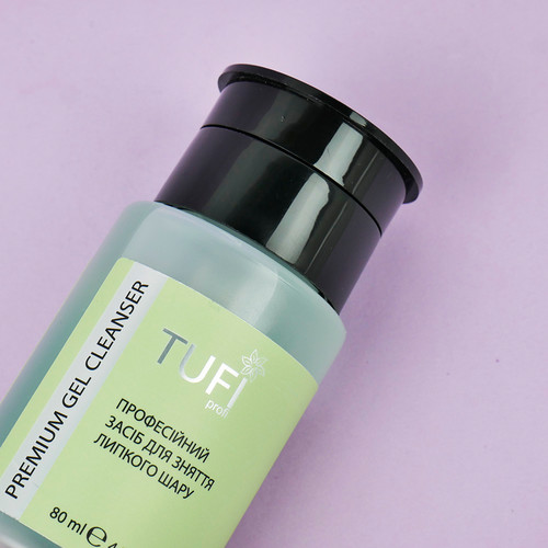 Жидкость для удаления липкого слоя с помпой TUFI profi PREMIUM Gel Cleanser 80 мл (0311353) - Фото №5