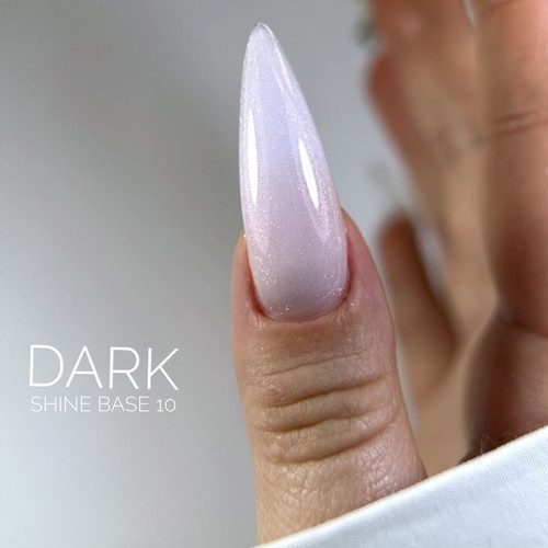 База DARK PRO base Shine 10 молочно-розовый с разноцветными блестками 15 мл - Фото №3
