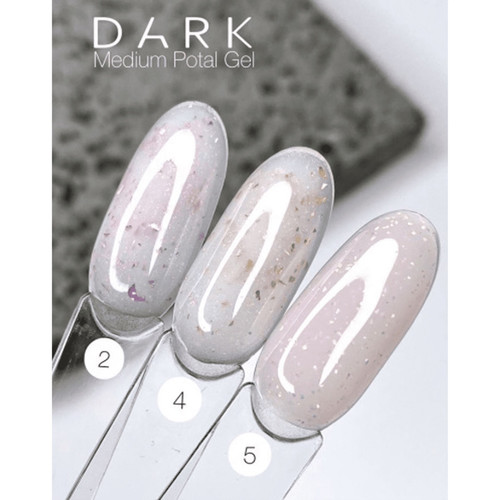 Гель для наращивания DARK Medium Potal Gel №04 молочный с золотой поталью 15 мл - Фото №4
