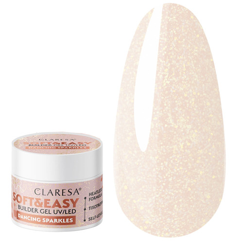Builder gel CLARESA SOFT&EASY DANCING SPARKLES 12 g - Фото №1