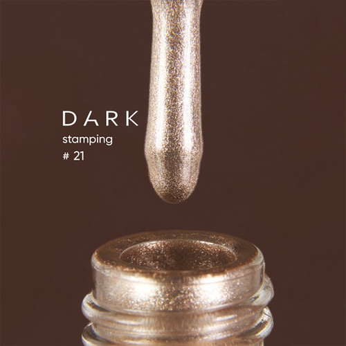 Лак для стемпинга DARK Stamping polish №21 белое золото металлик 10 мл - Фото №4