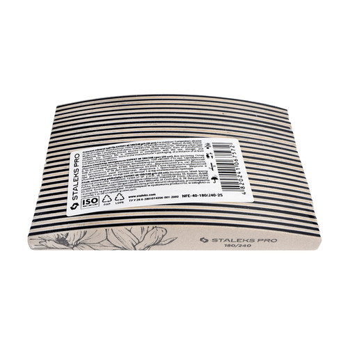 Mineral half-moon nail file EXPERT 40 180/240 grit 25 pcs (NFE-40-180/240-25) - Фото №2