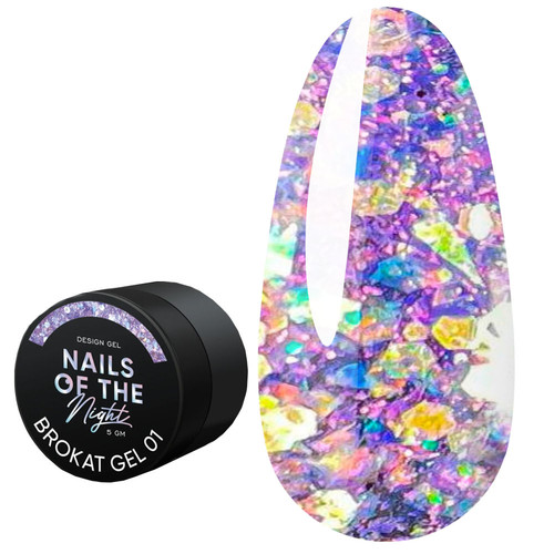 NAILSOFTHENIGHT Brokat gel 01 lilac 5 g - Фото №1