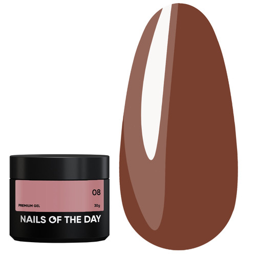 Builder gel NAILSOFTHEDAY Premium gel 08 nude caramel 30 ml - Фото №1
