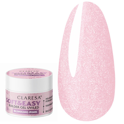 Builder gel CLARESA SOFT&EASY BLINKING PINK 12 g - Фото №1
