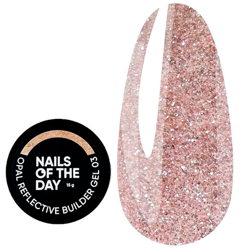 NAILSOFTHEDAY Opal reflective Builder gel 03 warm nude with opal sheen 15 g - Фото №1