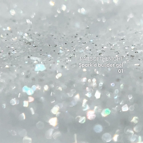 NAILSOFTHENIGHT Sparkle Builder gel 01 silver reflective 15 ml - Фото №2