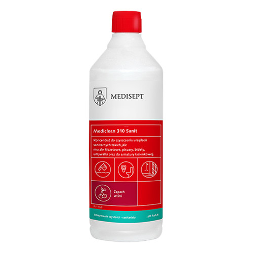 Средство для ежедневного мытья всех санитарных поверхностей Medisept MEDICLEAN MC310 Sanit Clean cherry 1 л