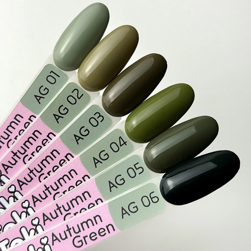 Гель-лак Toki-Toki Autumn Green AG03 коричнево-зеленый 5 мл - Фото №3