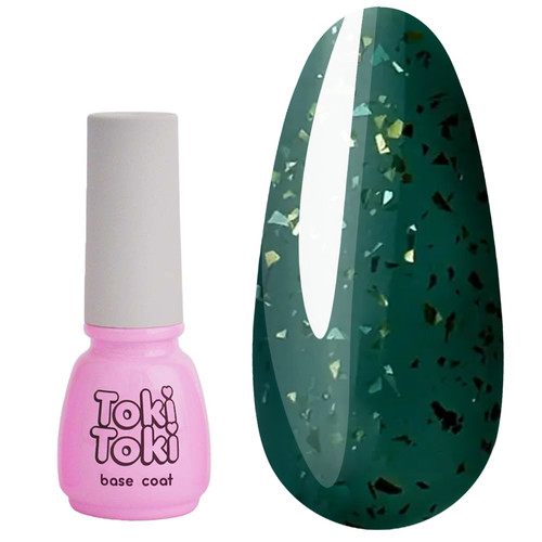 База Toki-Toki Glaze Base GL04 зеленый с золотой поталью 5 мл - Фото №1