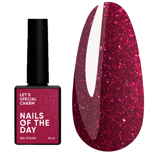Гель-лак NAILSOFTHEDAY Let's Special Charm темно-розовый с шиммером 10 мл - Фото №1