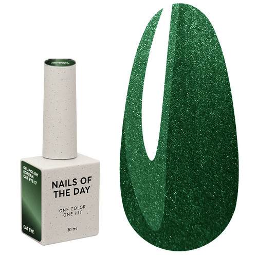 Gel polish NAILSOFTHEDAY Korean cat eye 17 green 10 ml - Фото №1