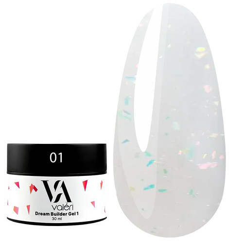 Gel for extension VALERI BUILDER GEL DREAM №01 30 ml - Фото №1