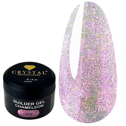 Гель для наращивания Crystal Builder Gel Chameleon №4 розово-фиолетовый хамелеон 15 мл - Фото №1