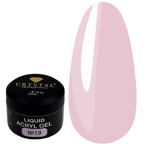 Акрил-гель для ногтей Crystal Liquid Acryl Gel №19 светло-розовый 15 мл - Фото №1