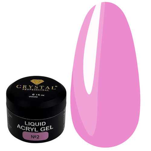 Акрил-гель для ногтей Crystal Liquid Acryl Gel №2 розовый 15 мл - Фото №1
