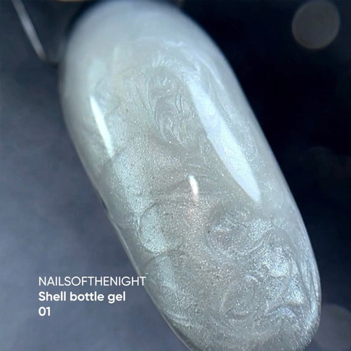 NAILSOFTHENIGHT Shell Bottle gel 01 pearl white 10 ml - Фото №5
