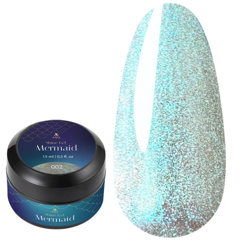 F.O.X Shine Gel Mermaid 002 turquoise pearl 15 ml - Фото №1