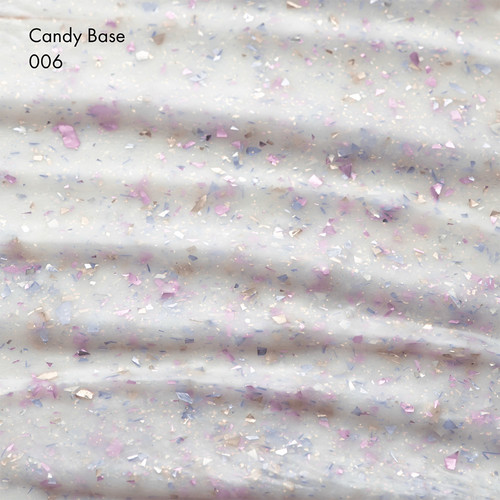 База F.O.X Candy Base 006 молочный с блестками и фиолетово-розовой поталью 10 мл - Фото №2