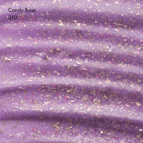 База F.O.X Candy Base 010 фиолетовый с блестками и розово-золотой поталью 10 мл - Фото №2