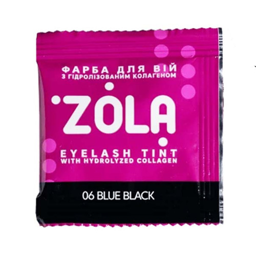 Краска для бровей ZOLA в пакетике 5 мл 06 blue-black  + окислитель 1.8% - Фото №1