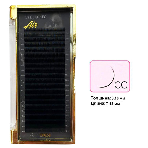 Ресницы Divochi Air MIX черный изгиб CC 0.10 20 рядов 7-12 мм