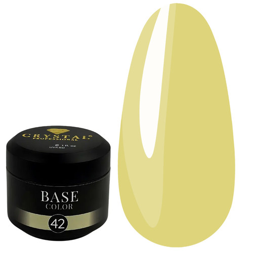 База для ногтей Crystal Base Color №42 желтый 30 мл - Фото №1