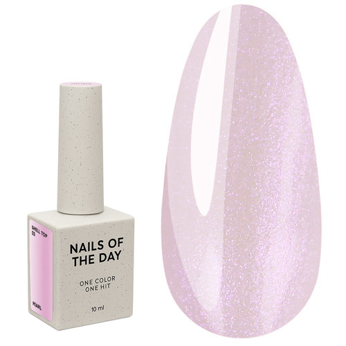 Топ NAILSOFTHENIGHT Shell top 03 жемчужный с розовой втиркой 10 мл - Фото №1