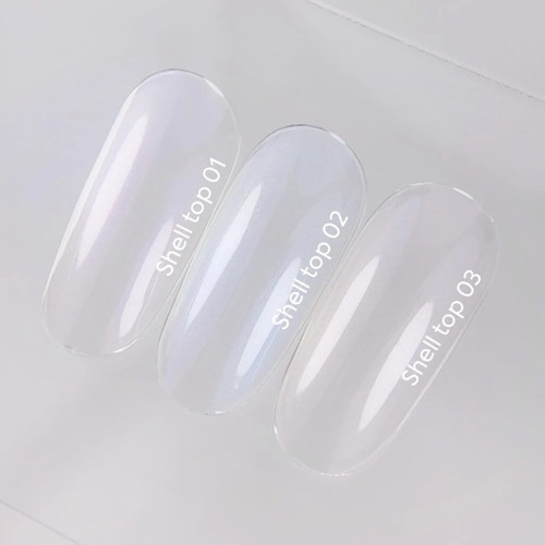 Топ NAILSOFTHENIGHT Shell top 02 жемчужный с голубой втиркой 10 мл - Фото №3