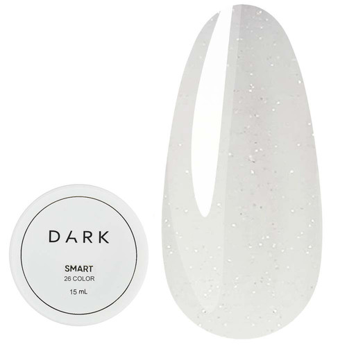 Gel for extensions Dark Smart Builder gel 26 milky with glitter 15 ml - Фото №1