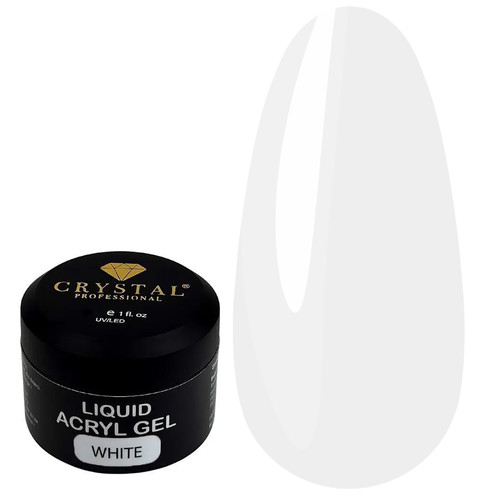 Акрил-гель для ногтей Crystal Liquid Acryl Gel White 30 мл - Фото №1