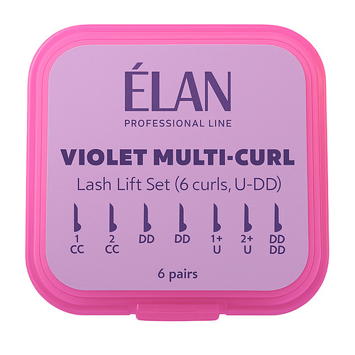 Силиконовые валики Elan для ламинирования ресниц VIOLET MULTI-CURL изгиб U-DD
