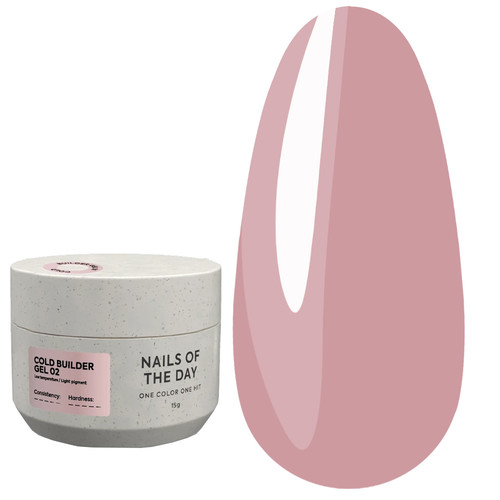 Gel for extension NAILSOFTHEDAY Cold Builder gel 02 pink 15 ml - Фото №1