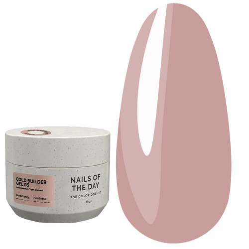 Gel for extension NAILSOFTHEDAY Cold Builder gel 05 warm caramel 15 ml - Фото №1