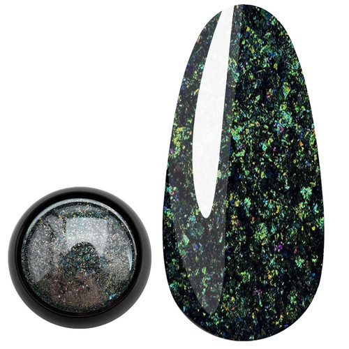 Втирка для ногтей Slowianka Holo Black Flakes 1 г - Фото №1