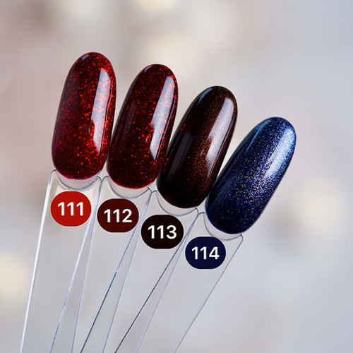 Гель-лак DARK New collection 112 бордовый с красными блестками 6 мл - Фото №3