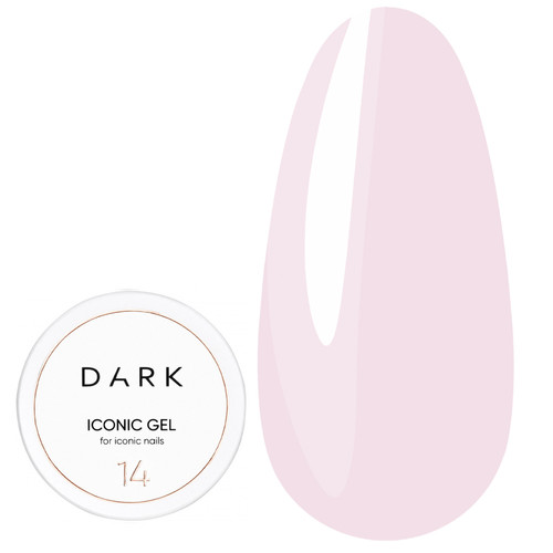 Gel for extension DARK Iconic Gel 14 light pink 30 ml - Фото №1