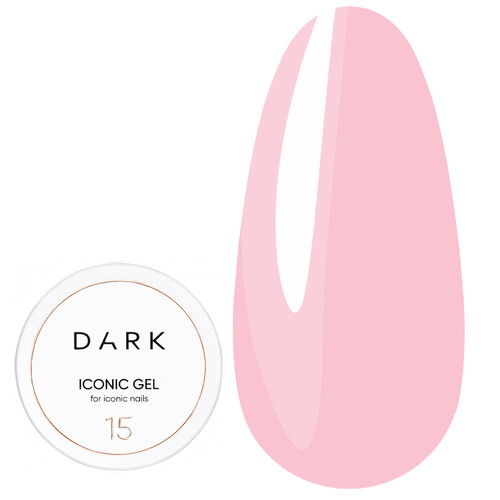 Gel for extension DARK Iconic Gel 15 soft pink 30 ml - Фото №1
