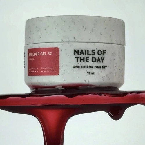 Gel for extension NAILSOFTHEDAY Builder gel 050 Vitrage red 15 ml - Фото №4