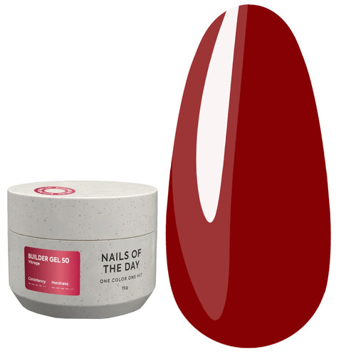 Gel for extension NAILSOFTHEDAY Builder gel 050 Vitrage red 15 ml - Фото №1
