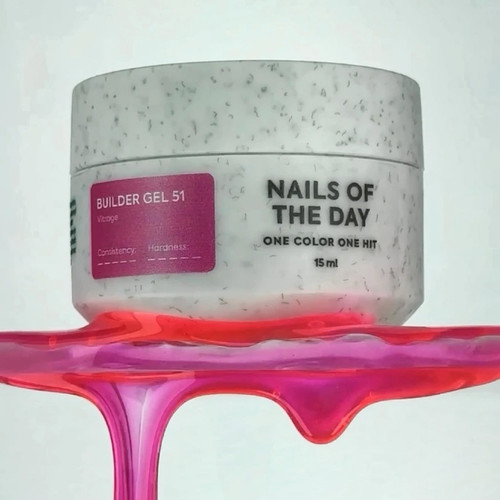 Gel for extension NAILSOFTHEDAY Builder gel 051 Vitrage pink 15 ml - Фото №4