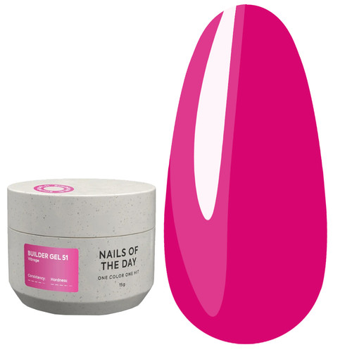 Gel for extension NAILSOFTHEDAY Builder gel 051 Vitrage pink 15 ml - Фото №1