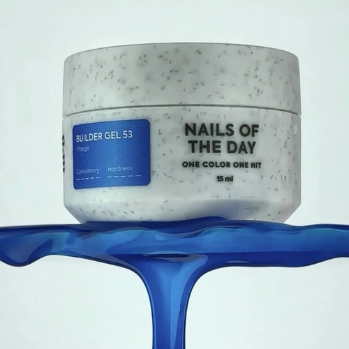 Gel for extension NAILSOFTHEDAY Builder gel 053 Vitrage blue 15 ml - Фото №4